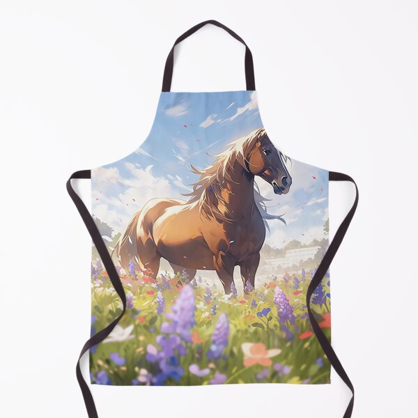 Item preview, Nature's Symphony - Elegant Horse Amidst Vibrant Wildflower Meadows designed and sold by PaintbrushPlace.