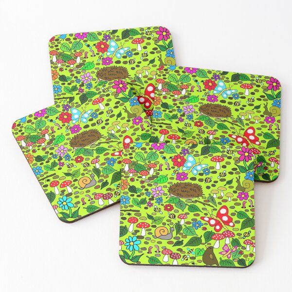 Item preview, Hand Drawn Cartoon Garden Animals And Insects Scene designed and sold by jaggerstudios.