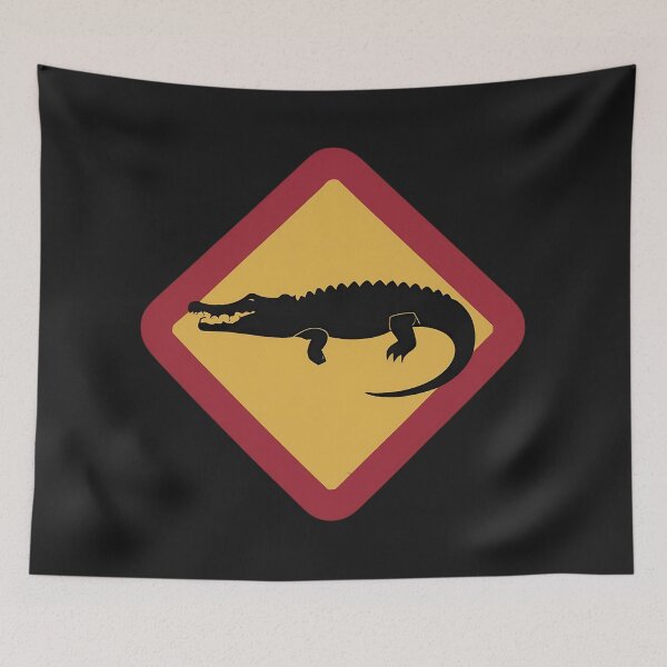 Item preview, Crocodile Warning Street Sign designed and sold by FlexYourMind.