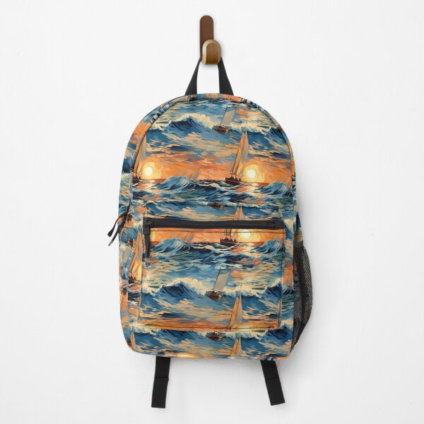 Item preview, Impressionistic Sunrise Sailboat Journey in Azure Waves designed and sold by polonuim210.
