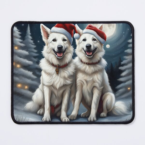 Item preview, Swiss white shepherd dogs in a Winter Wonderland designed and sold by Kaleddis.