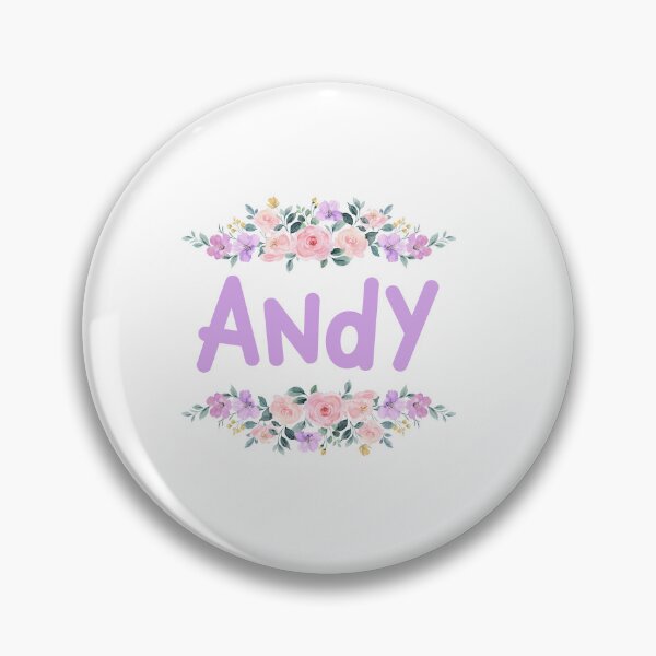 Artikelvorschau, Lila Blumen-Andy-Namensschild entworfen und verkauft von NormadWorld.