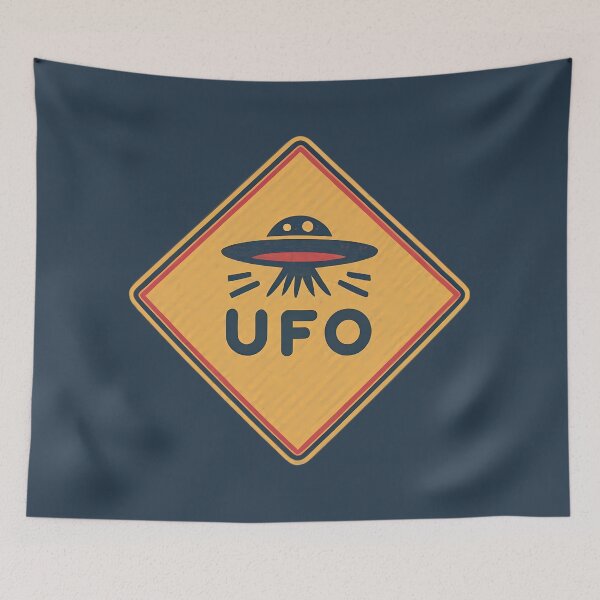 Item preview, UFO Warning Road Sign designed and sold by FlexYourMind.