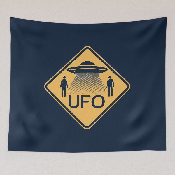 Item preview, UFO Warning Street Sign designed and sold by FlexYourMind.