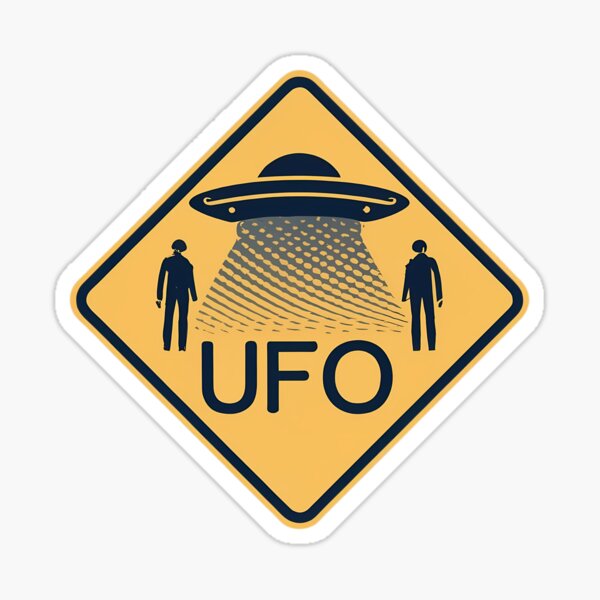 Artikel-Vorschau von UFO-Warnstraßenschild, designt und verkauft von FlexYourMind.