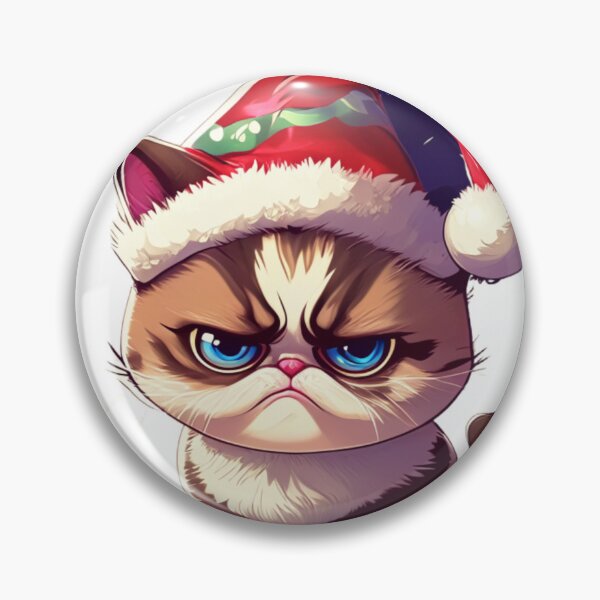 Item preview, Festive Grump: Kawaii Cat in Santa Suit designed and sold by CutesyKoala.