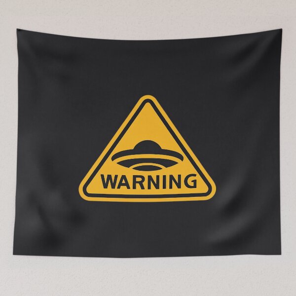 Item preview, UFO Warning Road Sign designed and sold by FlexYourMind.