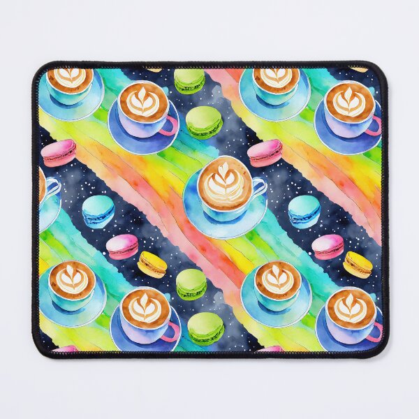 Item preview, Macarons and Coffee on Rainbows in Space designed and sold by craftyvixenart.