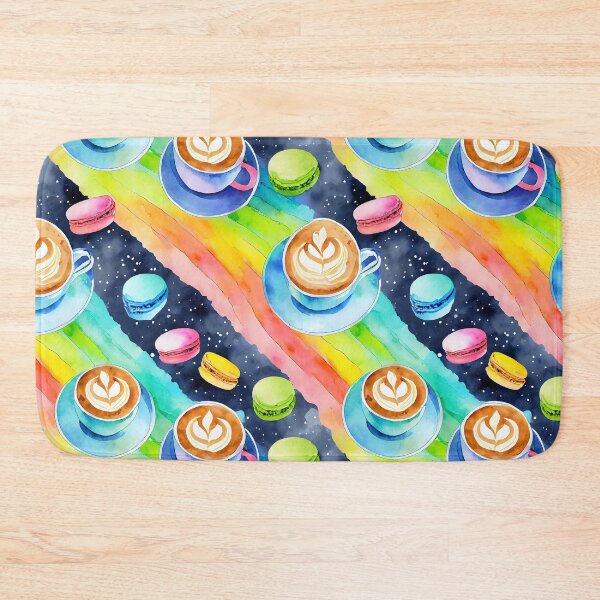 Item preview, Macarons and Coffee on Rainbows in Space designed and sold by craftyvixenart.