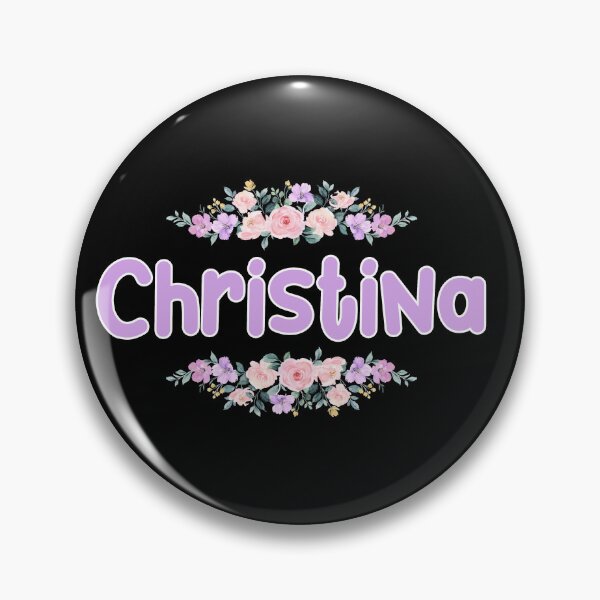 Item preview, Purple Flower Christina Name Label (Black) designed and sold by NormadWorld.