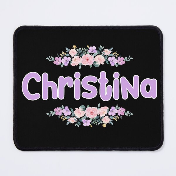 Item preview, Purple Flower Christina Name Label (Black) designed and sold by NormadWorld.