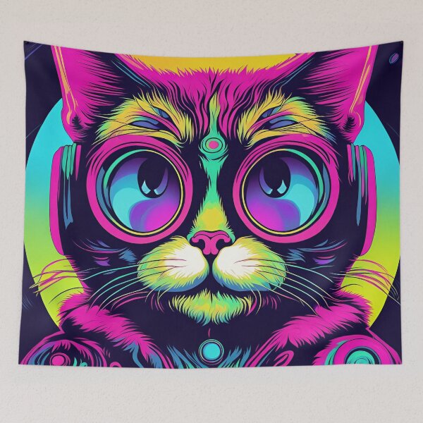 Item preview, Psychedelic Cat designed and sold by PC-artist.