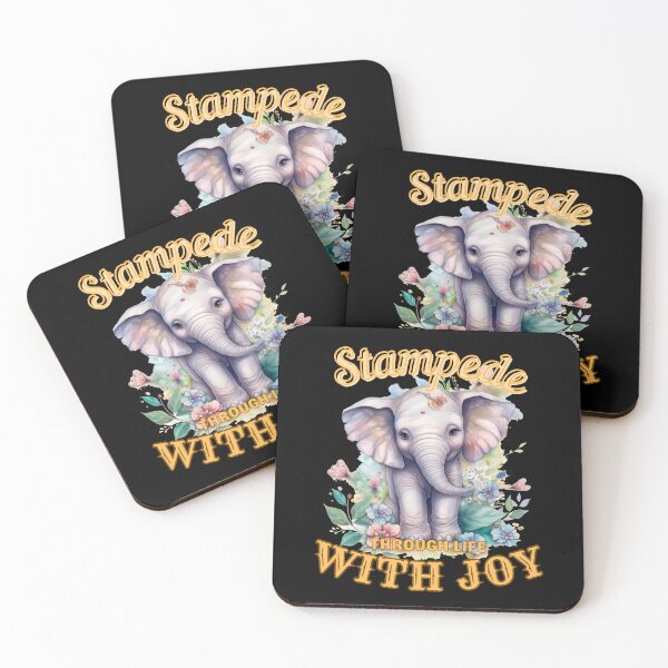 Item preview, Stampede Through Life with Joy. elephant lover designed and sold by ElephantVibes.