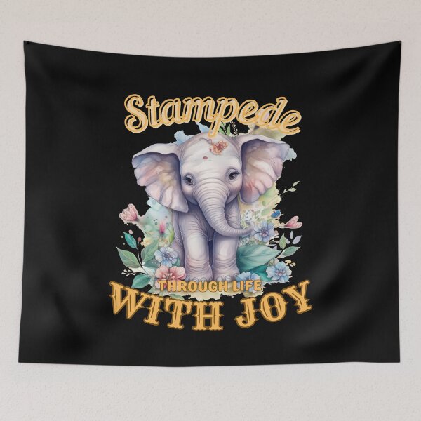 Item preview, Stampede Through Life with Joy. elephant lover designed and sold by ElephantVibes.