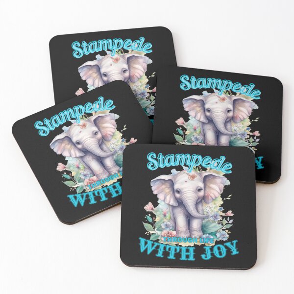 Item preview, Stampede Through Life with Joy. funny elephant designed and sold by ElephantVibes.
