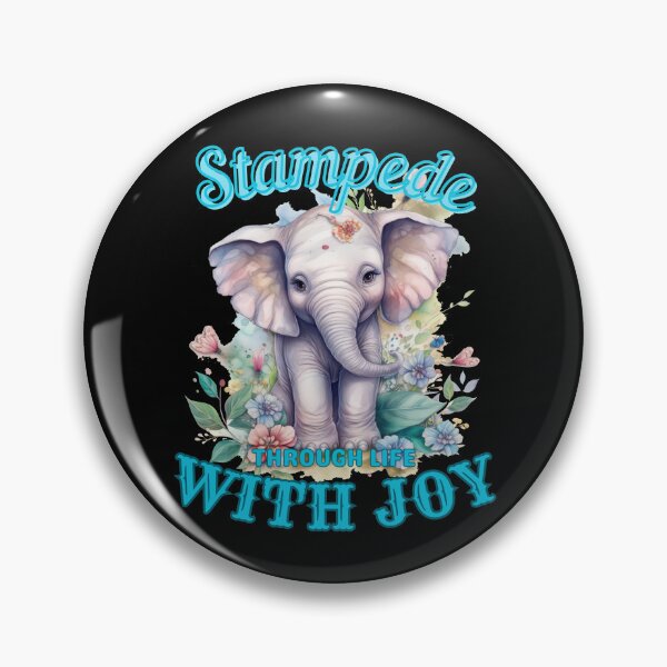Item preview, Stampede Through Life with Joy. funny elephant designed and sold by ElephantVibes.