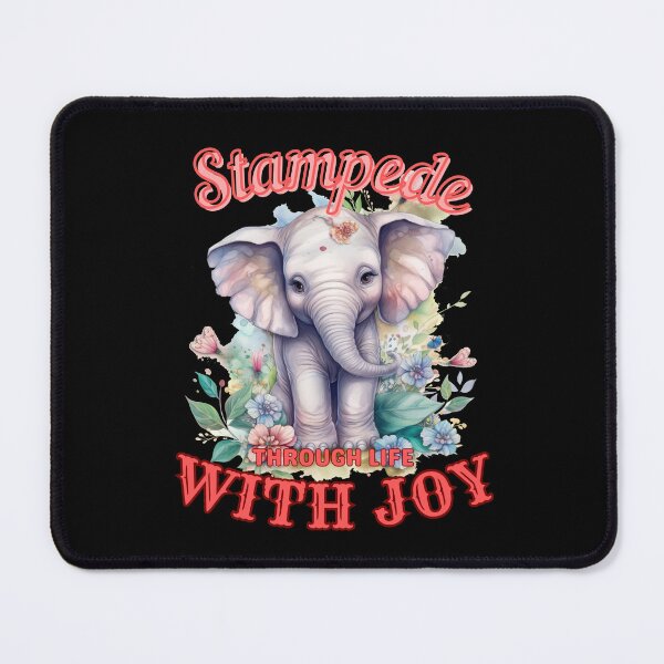 Item preview, Stampede Through Life with Joy. colorful elephant designed and sold by ElephantVibes.