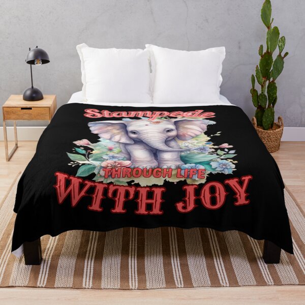 Item preview, Stampede Through Life with Joy. colorful elephant designed and sold by ElephantVibes.