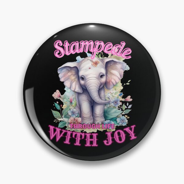 Item preview, Stampede Through Life with Joy. elephant head designed and sold by ElephantVibes.