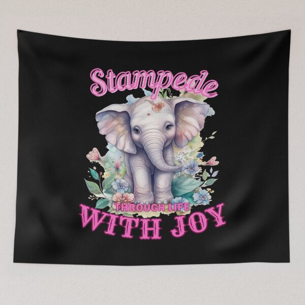 Item preview, Stampede Through Life with Joy. elephant head designed and sold by ElephantVibes.