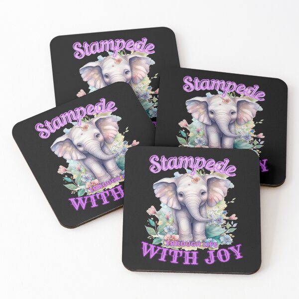 Item preview, Stampede Through Life with Joy. elephant face designed and sold by ElephantVibes.
