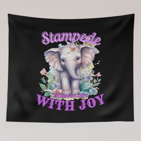 Item preview, Stampede Through Life with Joy. elephant face designed and sold by ElephantVibes.