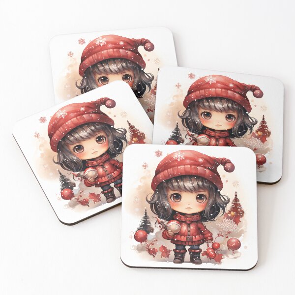Item preview, Yuletide Warrior - Christmas Ninja Elf in Red Leathers with Candy Cane Nunchucks designed and sold by PaintbrushPlace.