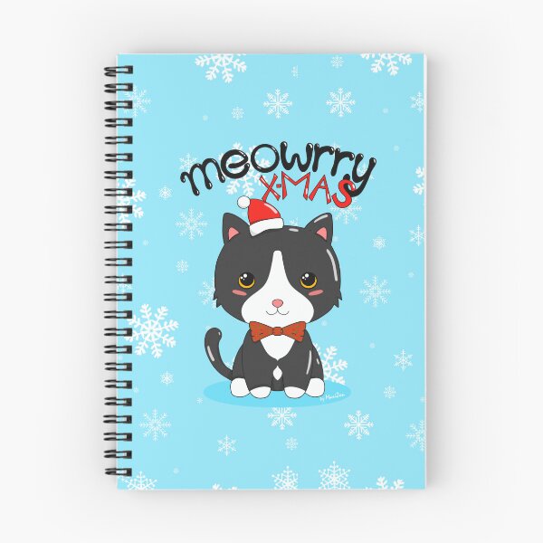 Item preview, Super Cute Christmas Cat with a red bow Meow-rry Christmas designed and sold by byMariZen.