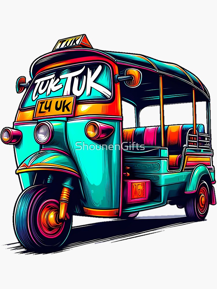 Thumbnail 3 of 3, Sticker, Tuk-Tuk Thailand designed and sold by ShounenGifts.