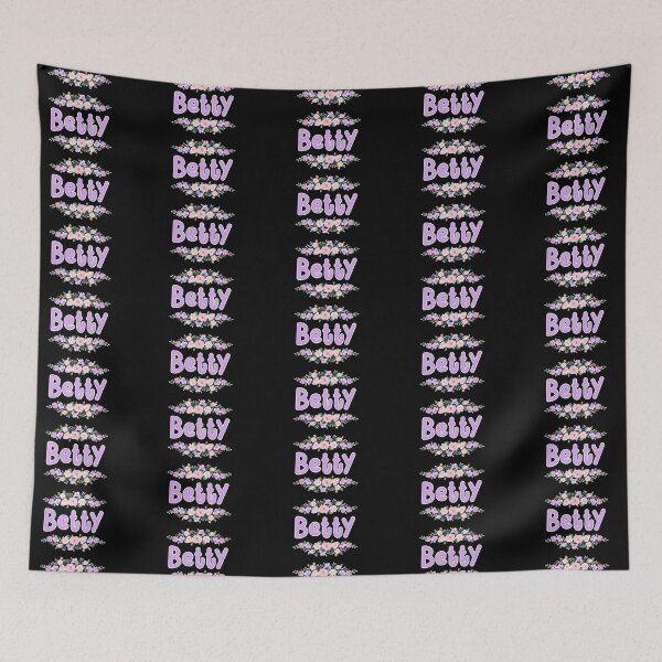 Item preview, Purple Flower Betty Name Label (Black) designed and sold by NormadWorld.