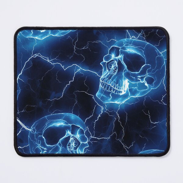 Item preview, Neon Electric Blue Lightening Skulls designed and sold by slicksdesigns.