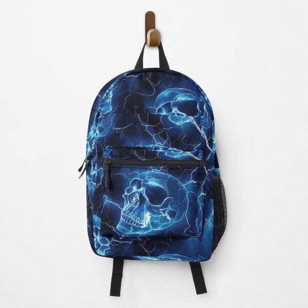 Item preview, Neon Electric Blue Lightening Skulls designed and sold by slicksdesigns.