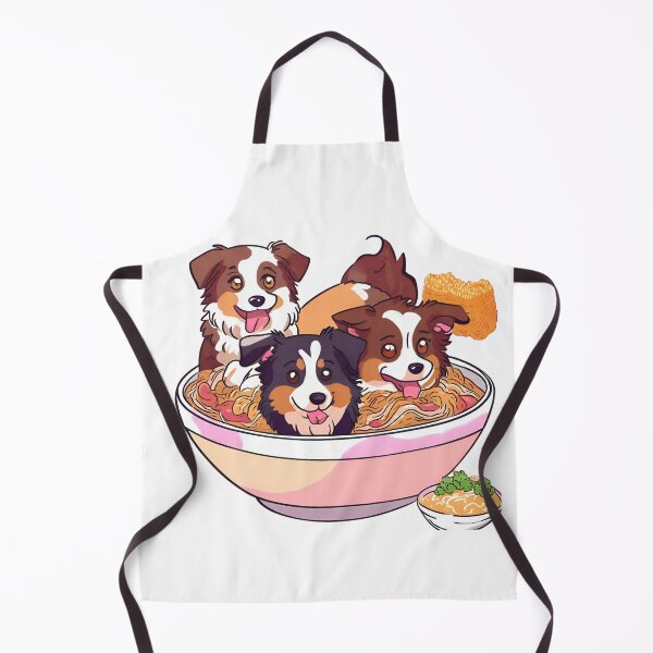 Item preview, Kawaii Anime Australian Shepherds in Ramen Bowl: Adorable and Fun Design for Dog Lovers designed and sold by GoodyPaws.
