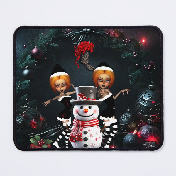 Item preview, Cute dark christmas elf with snowman. designed and sold by nicky2342.