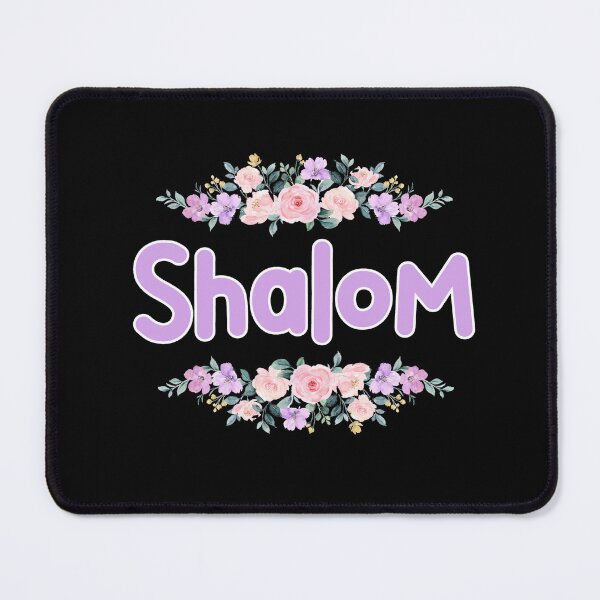 Item preview, Purple Flower Shalom Name Label (Black) designed and sold by NormadWorld.