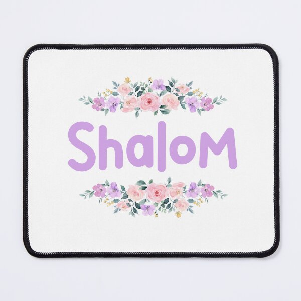 Item preview, Purple Flower Shalom Name Label designed and sold by NormadWorld.