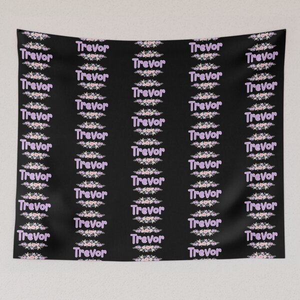 Item preview, Purple Flower Trevor Name Label (Black) designed and sold by NormadWorld.