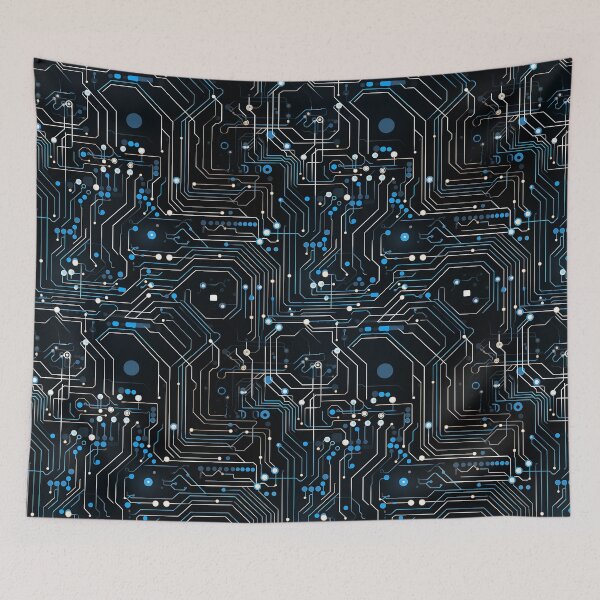 Item preview, Blue Circuit Board Repeating Pattern  designed and sold by NikkofTime.