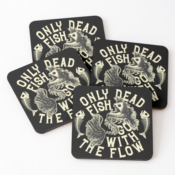 Item preview, Only Dead Fish Go With The Flow: Design For Fishing Lovers  designed and sold by EmiAndMike.