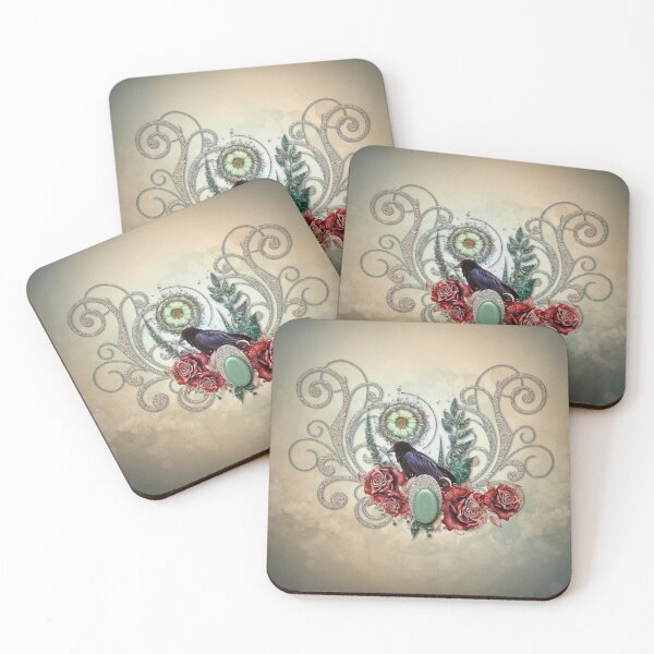 Item preview, Elegant vintage roses with crow, designed and sold by nicky2342.