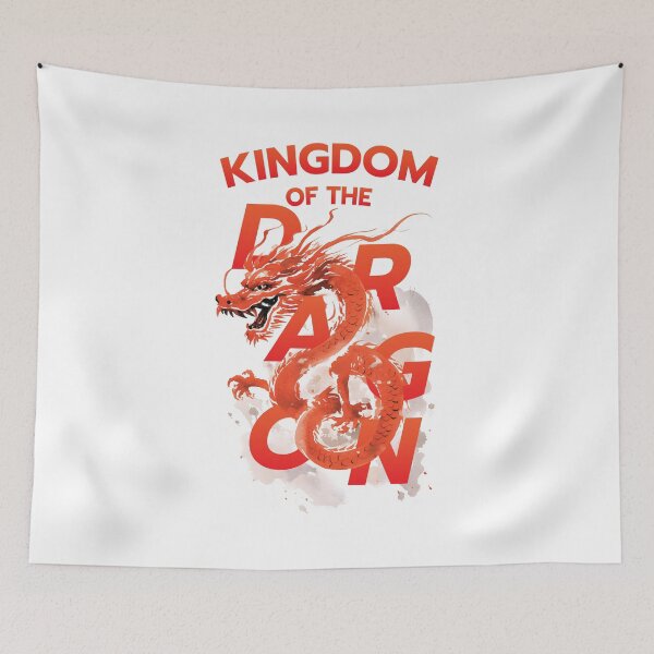 Item preview, Flying red dragon with wording KINGDOM OF THE DRAGON designed and sold by kongkorakrich.