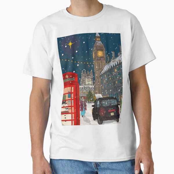 Item preview, London Christmas Night Cityscape Art designed and sold by Wall-Art-Sketch.