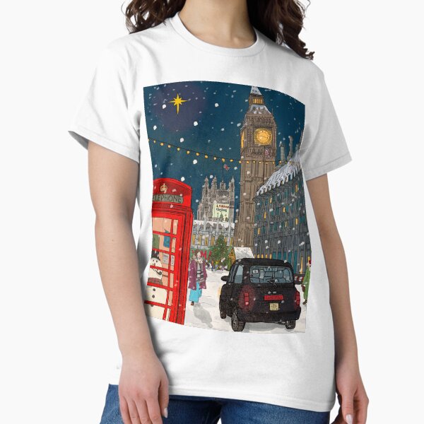 Item preview, London Christmas Night Cityscape Art designed and sold by Wall-Art-Sketch.