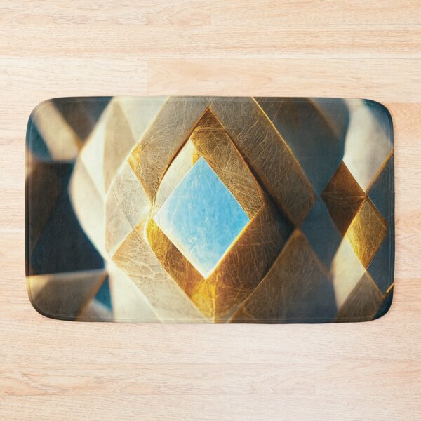 Item preview, Modern minimalistic glamour gold white and blue rhombus shameless pattern design designed and sold by Mobius Spot Collective.