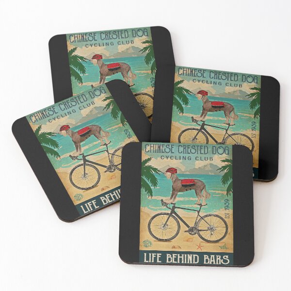 Item preview, Chinese crested dog cycling club life behind bars  designed and sold by SameeraDammeyer.
