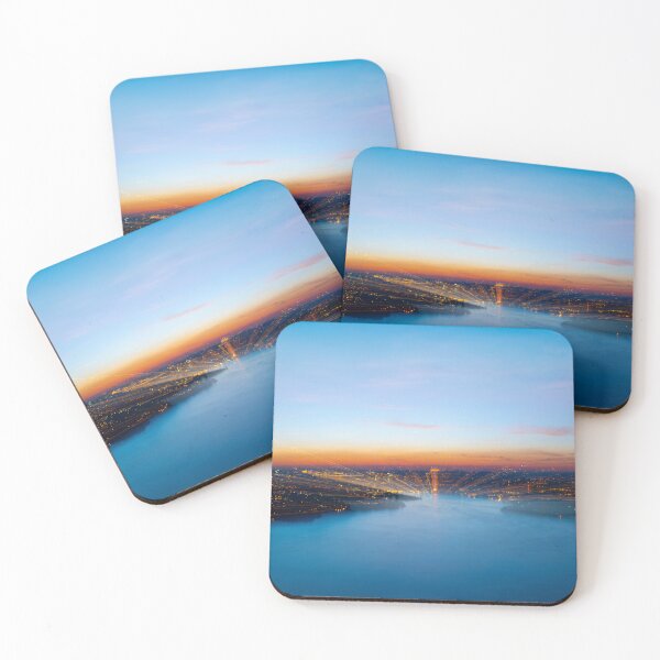 Item preview, Aerial View over Mountain and Lake and City Lucerne in a Dusk with Light Trails designed and sold by Mats Silvan.