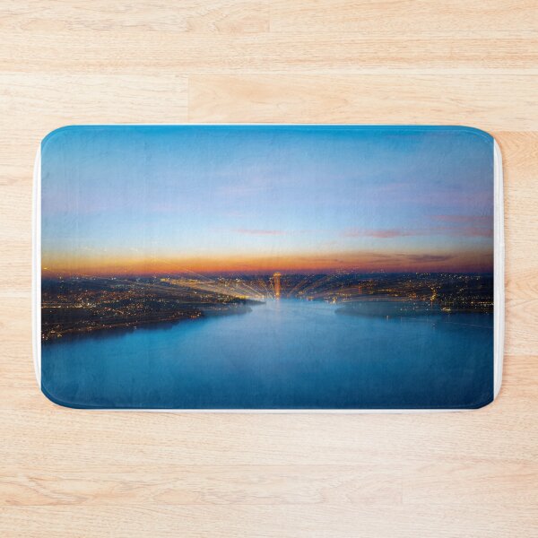 Item preview, Aerial View over Mountain and Lake and City Lucerne in a Dusk with Light Trails designed and sold by Mats Silvan.