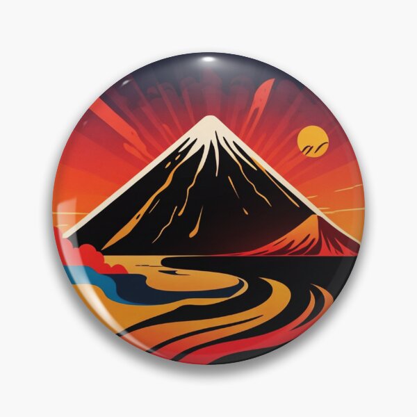 Item preview, Retro Volcano Eruption and Ocean in Hawaii designed and sold by NautiChic.