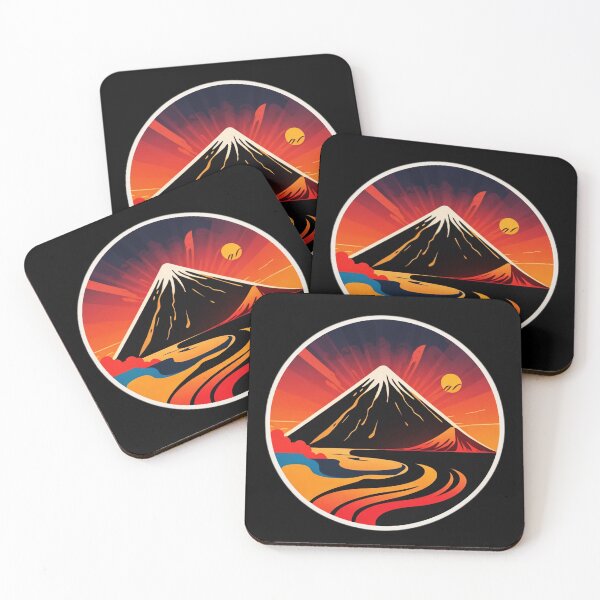 Item preview, Retro Volcano Eruption and Ocean in Hawaii designed and sold by NautiChic.