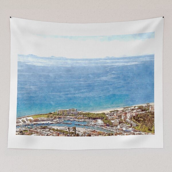 Item preview, View of the village's cityscape with port designed and sold by Giuseppe Cocco.